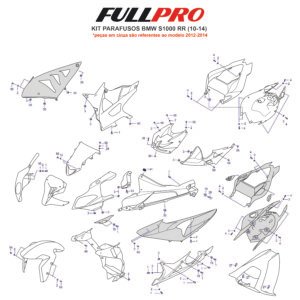 Kit Parafusos BMW S1000RR (10-14) FP-PAR-BMW01 FullPro Peças para Motos