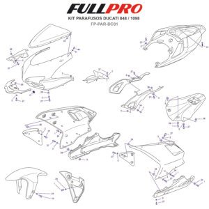 Kit Parafusos Ducati 848 (08-13) FP-PAR-DC01 FullPro Peças para Motos