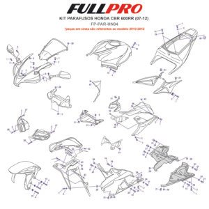 Kit Parafusos CBR 600 (07-12) FP-PAR-HN04 FullPro Peças para Motos