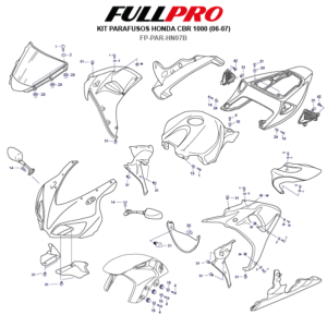 Kit Parafusos CBR 1000 (06-07) FP-PAR-HN07B FullPro Peças para Motos