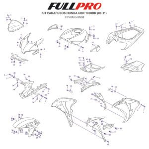 Kit Parafusos CBR 1000 (08-11) FP-PAR-HN08 FullPro Peças para Motos