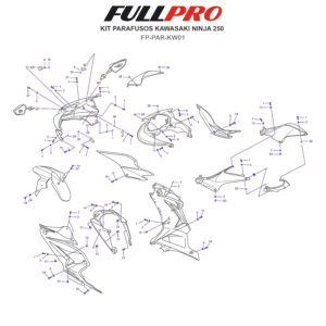 Kit Parafusos Ninja 250 / Ninja 300 FP-PAR-KW01 FullPro Peças para Motos