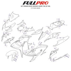 Kit Parafusos GSXR Srad 750 (07-09) FP-PAR-SK05 FullPro Peças para Motos