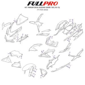 Kit Parafusos GSXR Srad 750 (10-13) FP-PAR-SK06 FullPro Peças para Motos