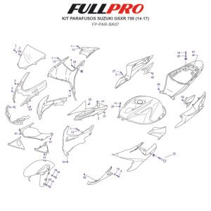 Kit Parafusos GSXR Srad 750 (14-17) FP-PAR-SK07 FullPro Peças para Motos