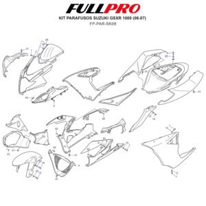 Kit Parafusos GSXR Srad 1000 (06-07) FP-PAR-SK09 FullPro Peças para Motos