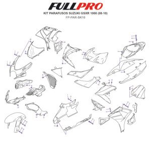 Kit Parafusos GSXR Srad 1000 (08-10) FP-PAR-SK10 FullPro Peças para Motos