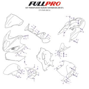 Kit Parafusos Hayabusa (99-07) FP-PAR-SK14 FullPro Peças para Motos