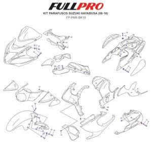 Kit Parafusos Hayabusa (08-22) FP-PAR-SK15 FullPro Peças para Motos
