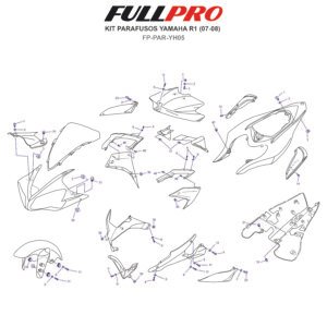 Kit Parafusos R1 (07-08) FP-PAR-YH05 FullPro Peças para Motos