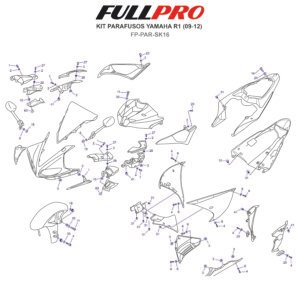 Kit Parafusos R1 (09-12) FP-PAR-YH06 FullPro Peças para Motos